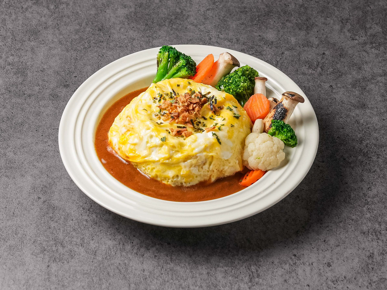 트위스트에그 구운야채 일식카레 오믈렛