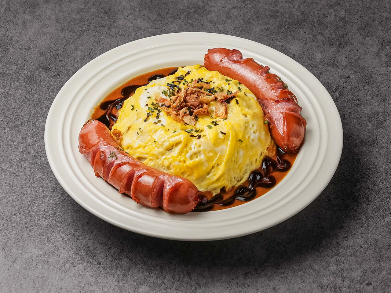 트위스트에그 소세지 데미소스 오믈렛